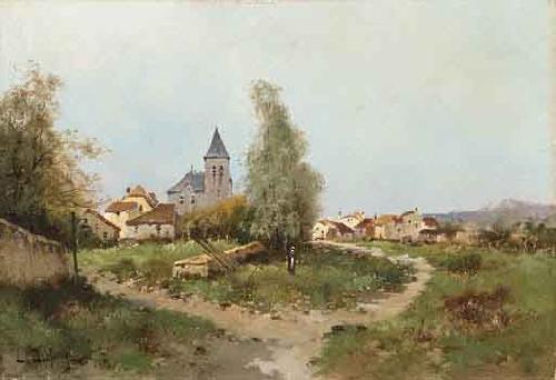 Eugene Galien-Laloue The path outside the village Germany oil painting art